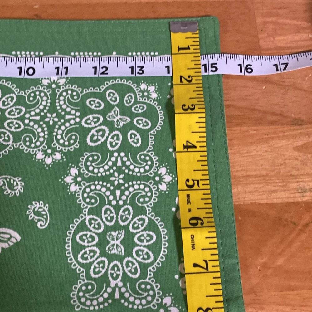 The Pioneer Woman Reversible Bandana Style Placemat 15 X 15 green yellow